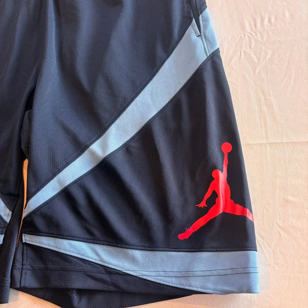 Jordan Dri-FIT Basketball Shorts Navy Blue Light Blue Red Jumpman Mens Small